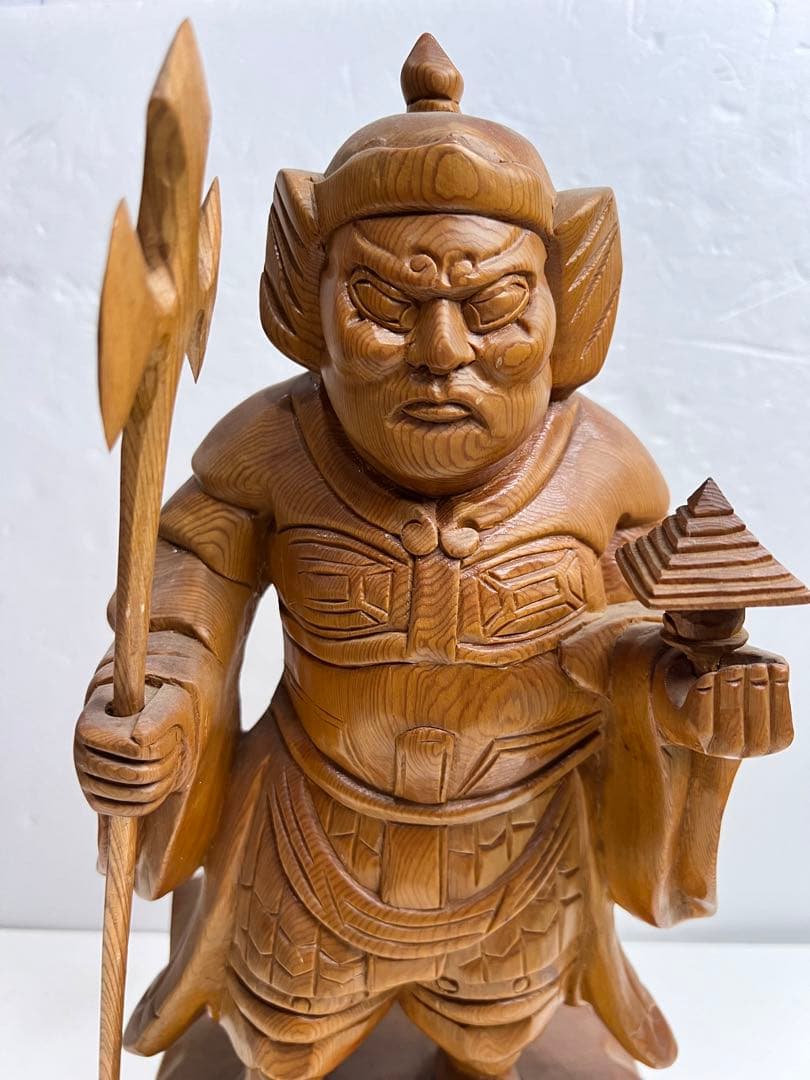 毘沙門天 木曽桧 木彫り 仏像 日本仏師作品