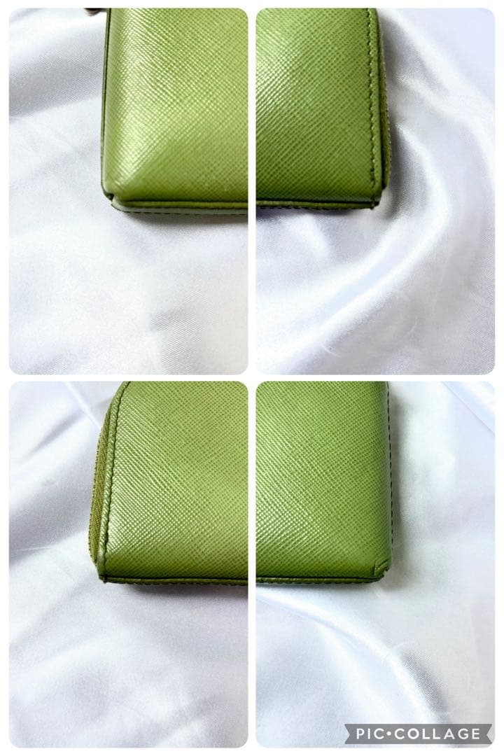 美品✨プラダ ケース キーリング 小銭入れ サフィアーノレザー グリーン