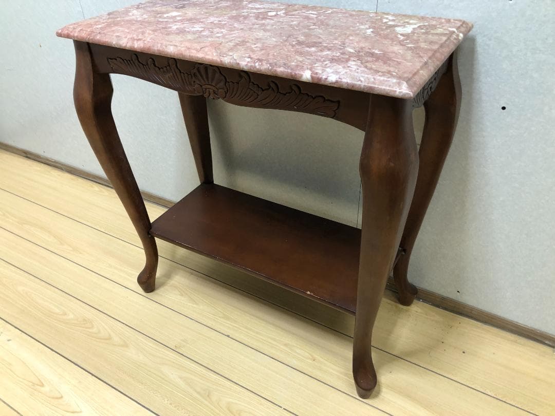 希少品　大理石 ロココ調 クラシック 猫脚 コンソールテーブル 75092-2