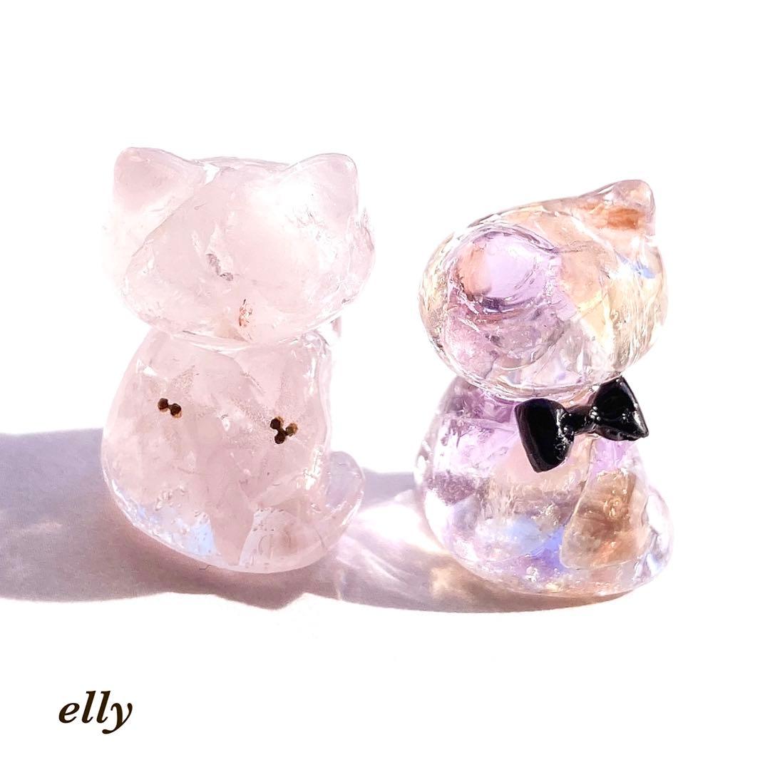 【sawasawa様】天然石　ムーンストーン　和柄　じゃれ猫　レジン　ストラップ