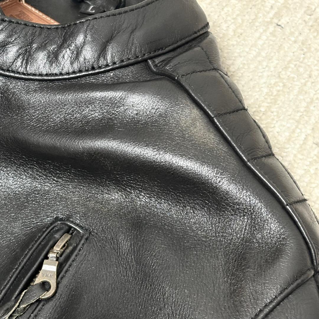 デグナー レザージャケット 黒 牛革 ライダース メンズ Lサイズ