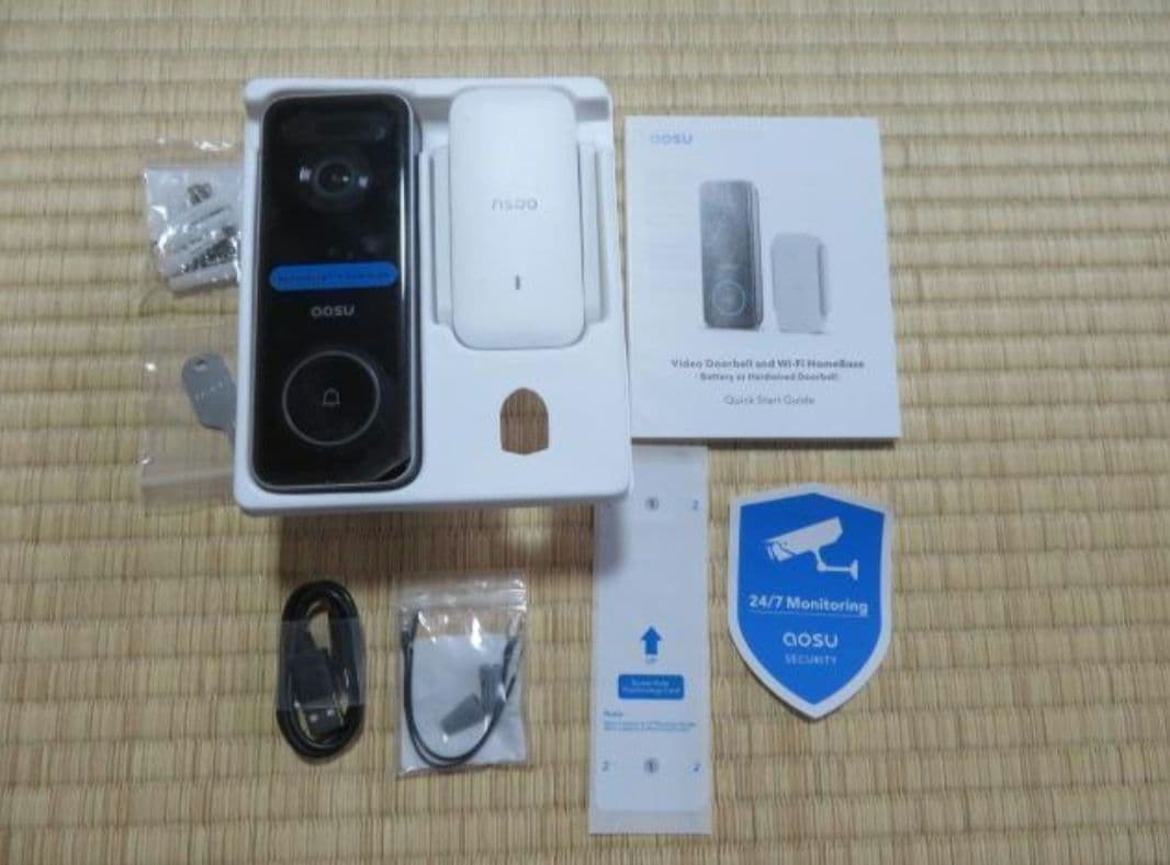 ビデオドアベル AOSU V8S ＋ACアダプタ(電源コード)のセット