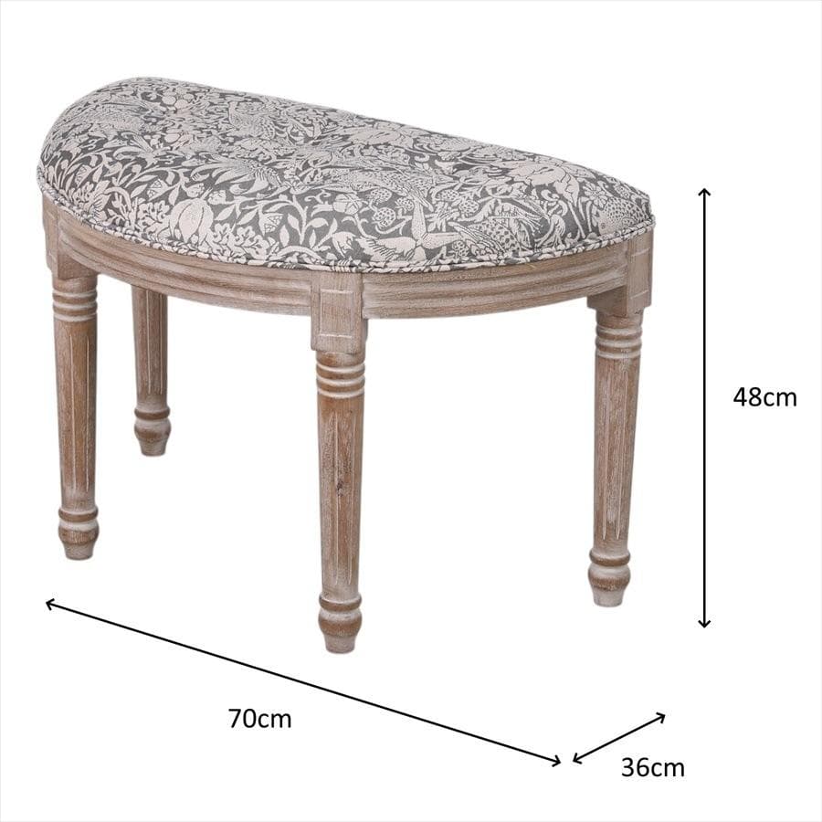 新品　NEWハーフムーン スツール いちご泥棒 グレー