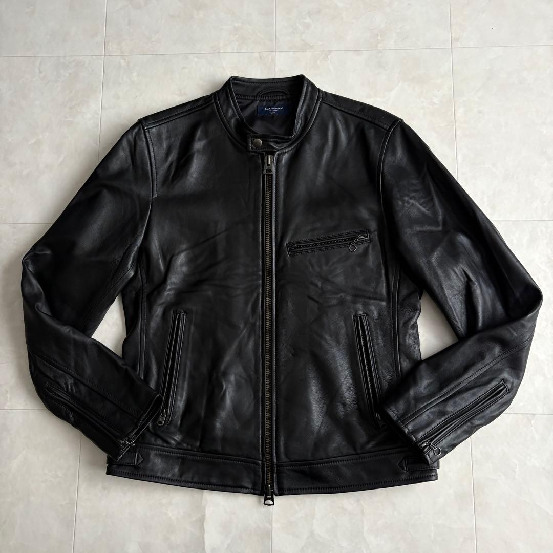 美品✨ BACK NUMBER 本革シングルライダース 黒L メンズYKKジップ