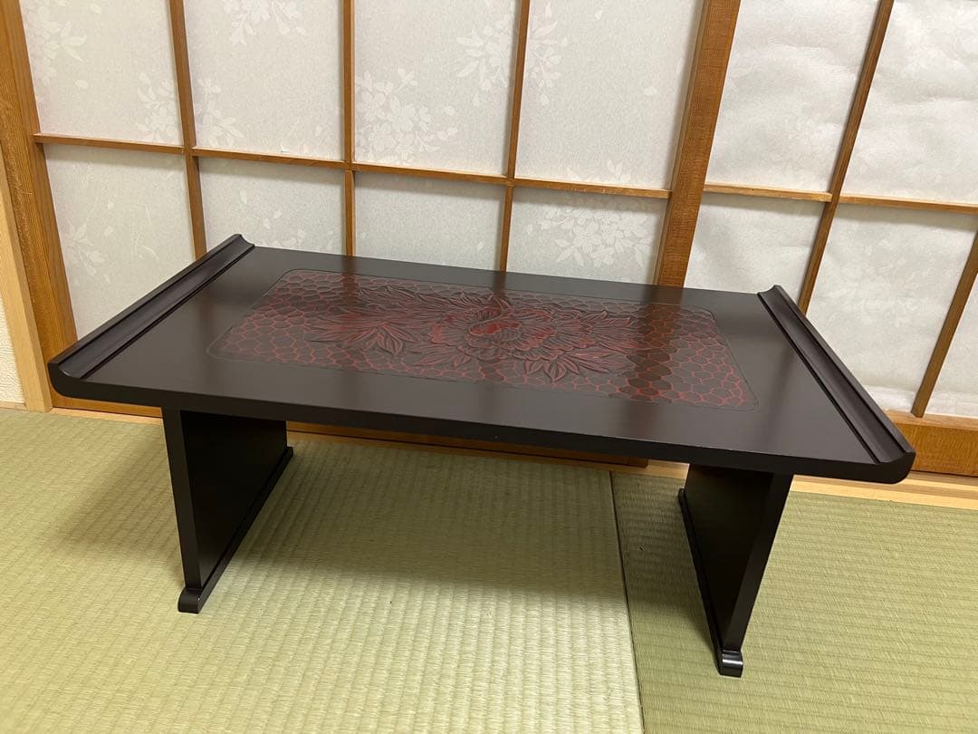 鎌倉彫花柄折りたたみ　レトロモダン昭和レトロ　花台写経台伝統工芸二月堂和風