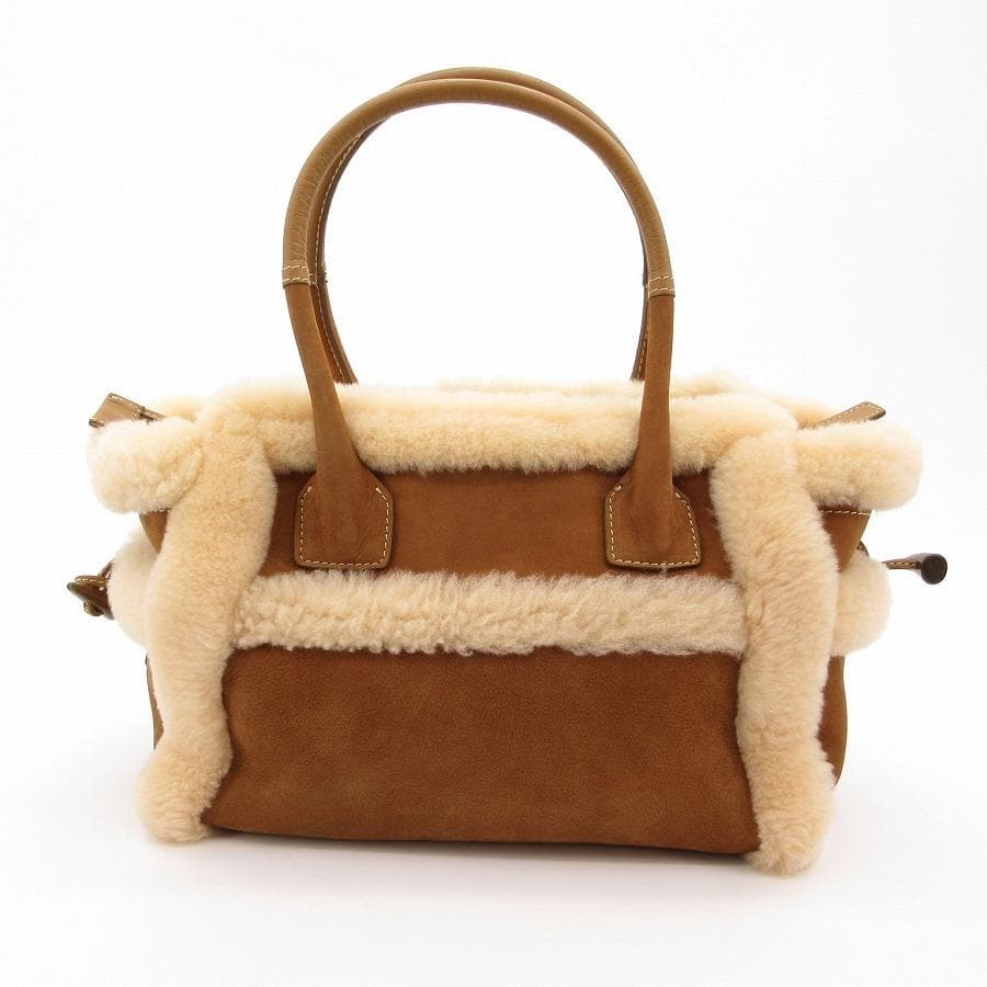 超美品 銀座かねまつ ムートンバッグ レザー 30-25120403