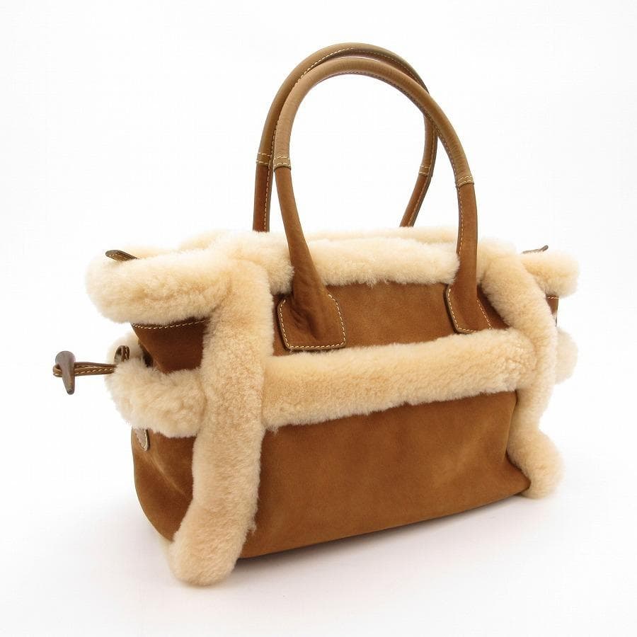 超美品 銀座かねまつ ムートンバッグ レザー 30-25120403