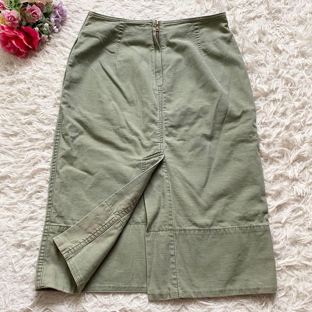 マディソンブルー　タイトスカート　カーキ　バックスリット　02