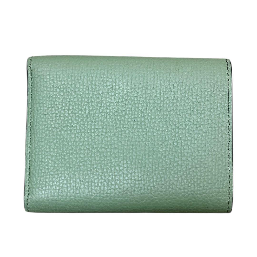 【美品】LOEWE 三つ折財布 トライフォールド ウォレット アナグラム 緑