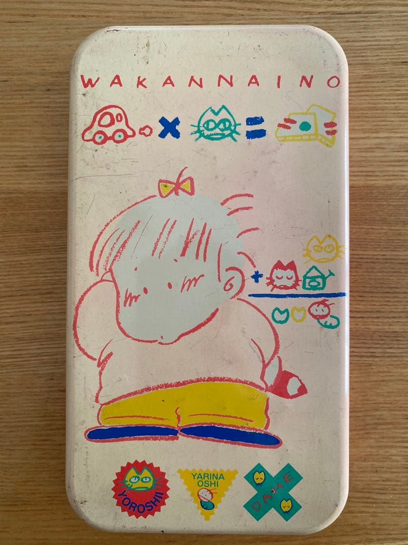 【激レア 昭和】サンリオ WAKANNAINO わかんないの 缶ペンケース