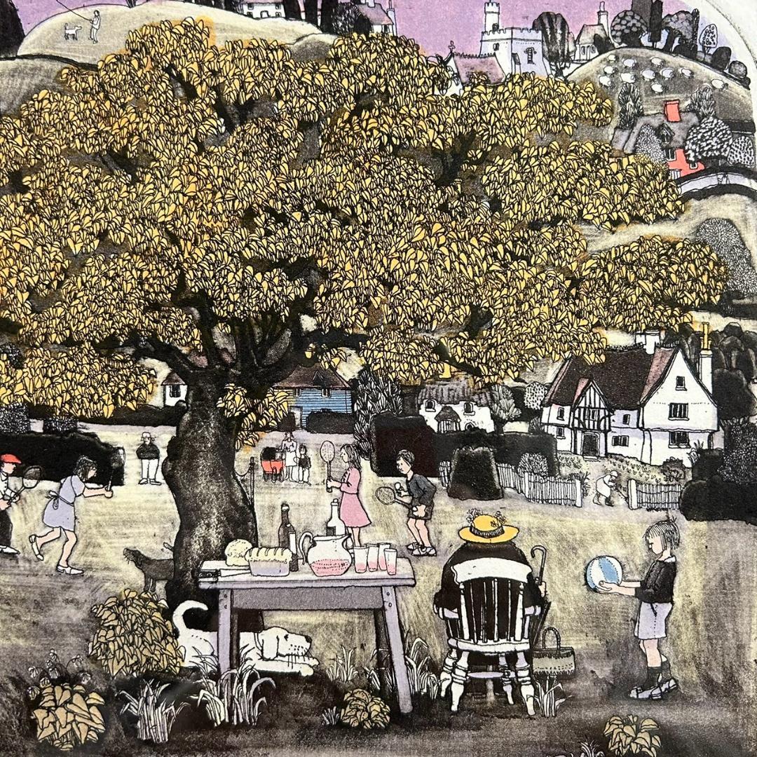 美品 グラハム・クラーク「Gran's Hat」銅版画+手彩色 直筆サイン入