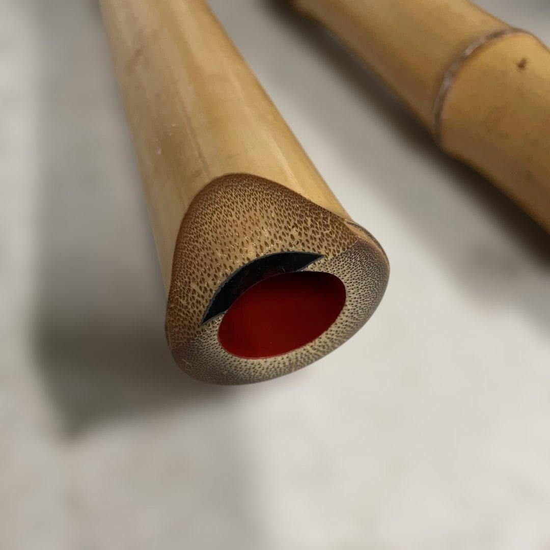 が*う様 尺八本体 竹製 革製キャップ付き 和楽器 音楽 管楽器 レトロ 小物