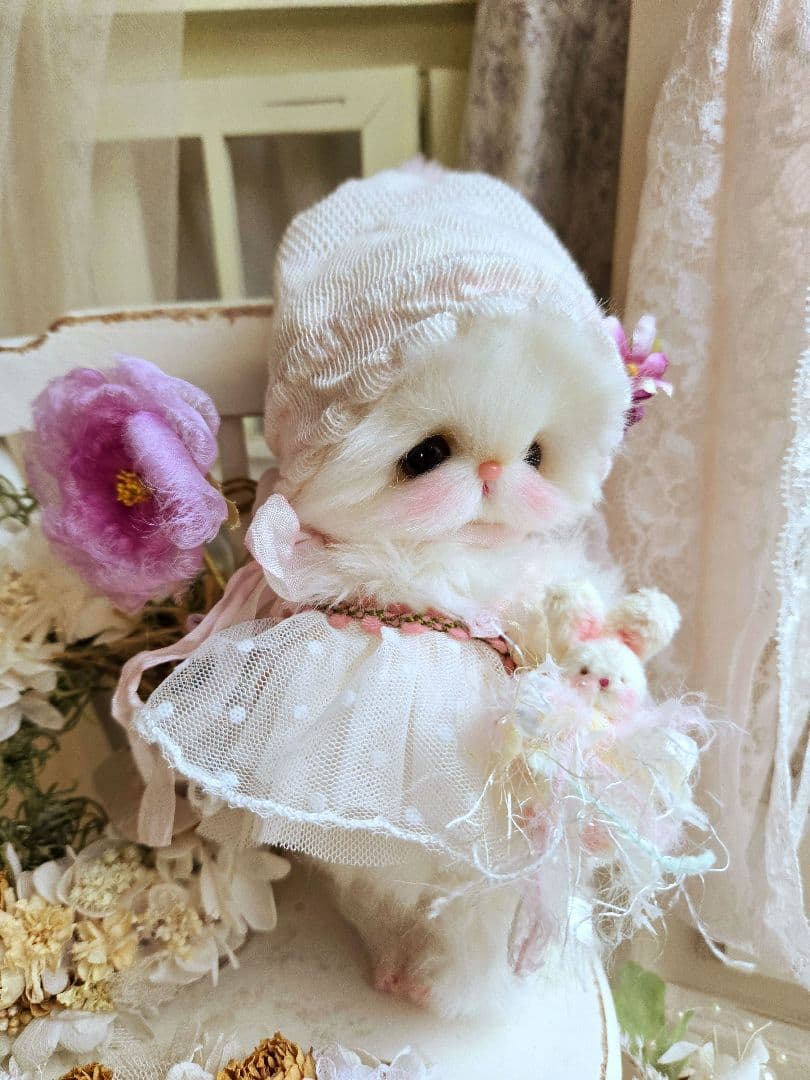 お花の妖精 ちっちゃなねこちゃん♡ テディベア ぬいぐるみ ドール