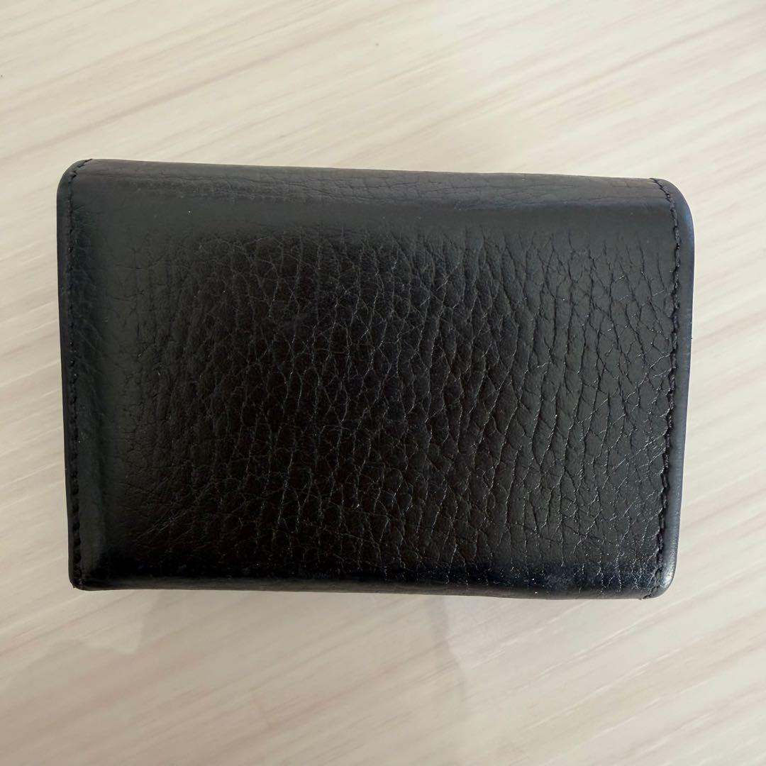 GUCCI ブラックレザー 三つ折り財布