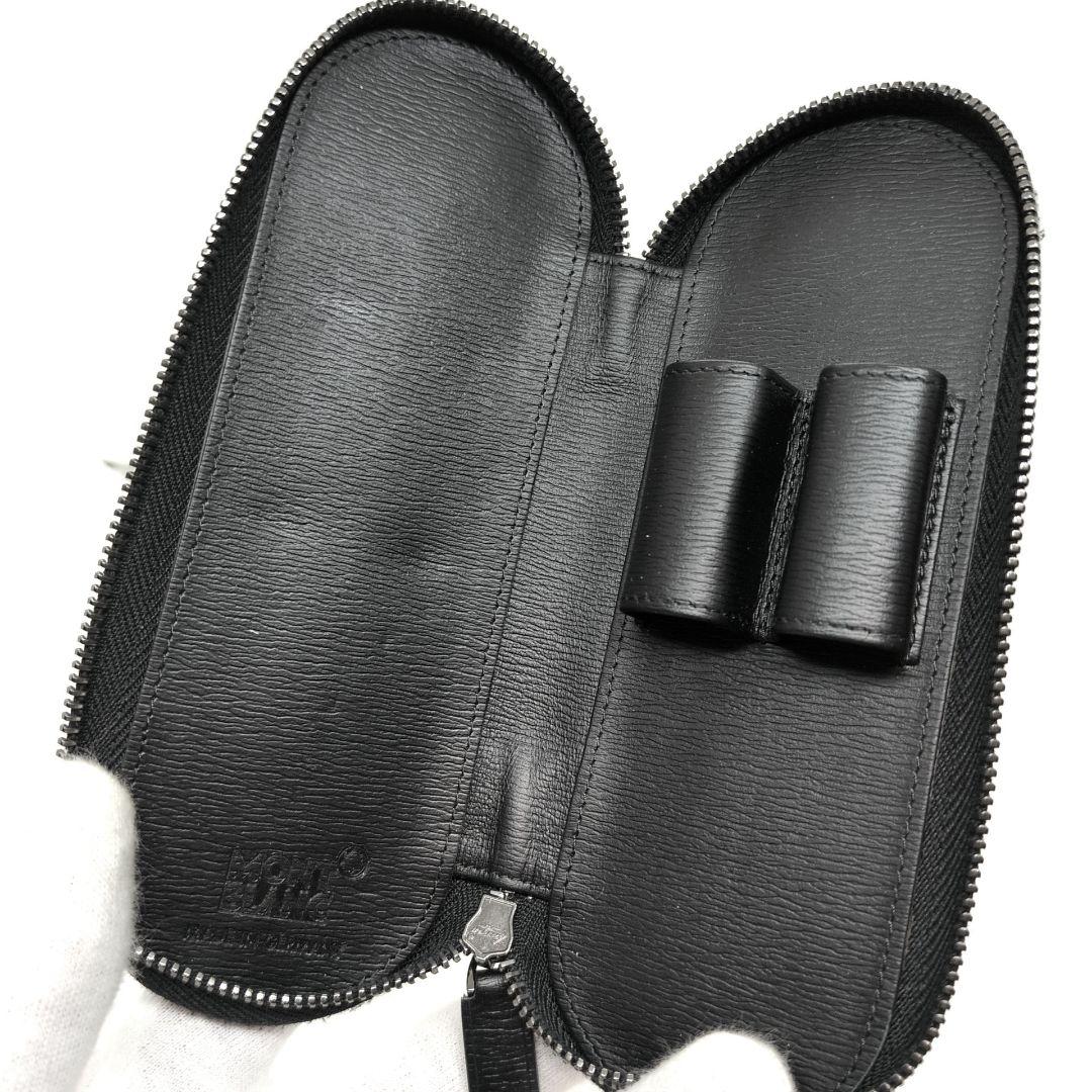 【美品】モンブラン　マイスターシュティック　ペンケース　ラウンドジップ　レザー