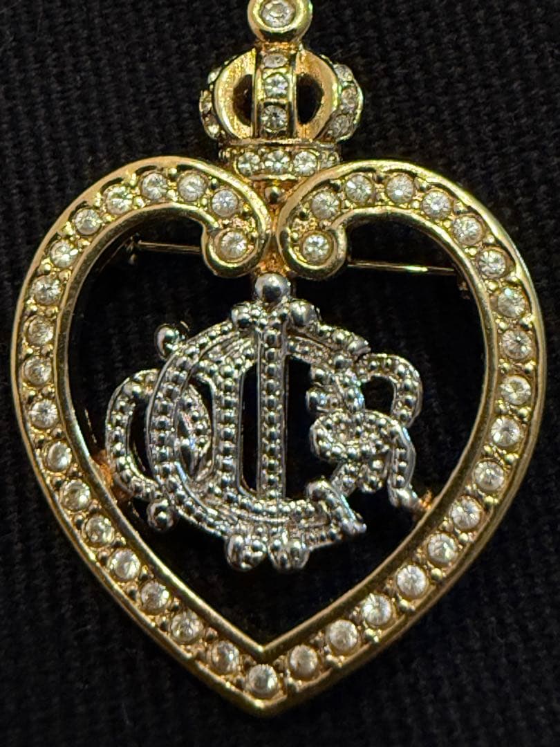 【希少品】クリスチャンディオール　ヴィンテージ　ブローチ　冠モチーフ　ロゴ