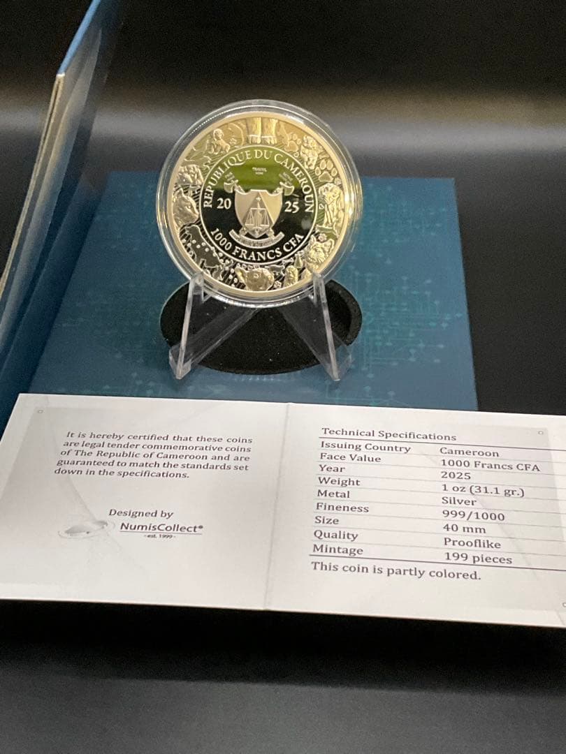 カメルーン共和国 AI ANIMALS 1オンス プルーフ銀貨 犬　137