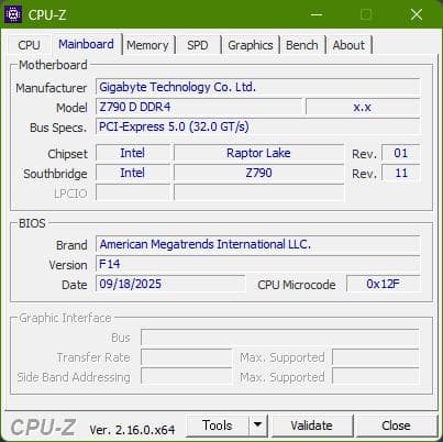 【訳あり動作品】GIGABYTE Z790 D DDR4 LGA1700 M/B