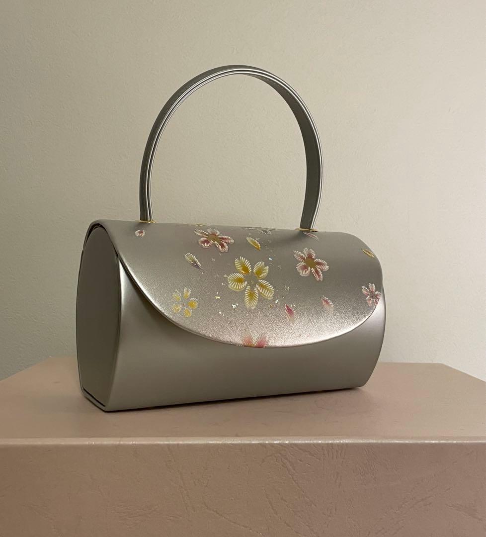 豪華花模様　日本謹製　振袖バッグ　草履セット　 桜　刺繍　レア