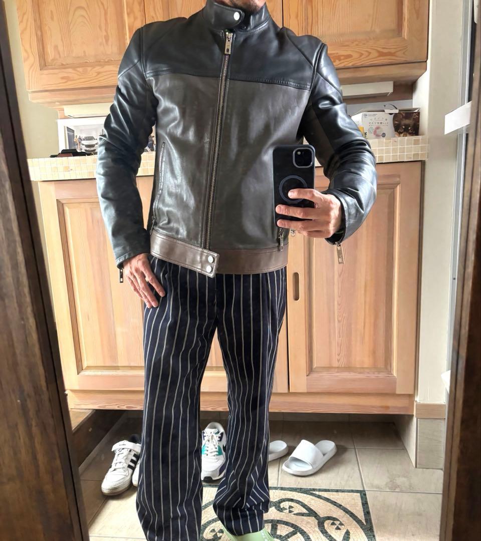 最終価格　ルイヴィトン　レザージャケット　ライダース　カフェレーサー　革ジャン