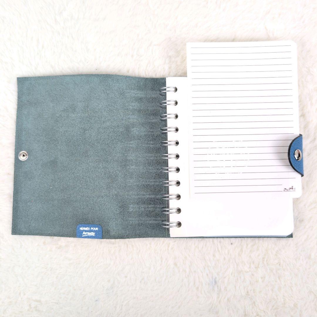 未使用級✨HERMES リングノート メモ帳 レザー ブルー系