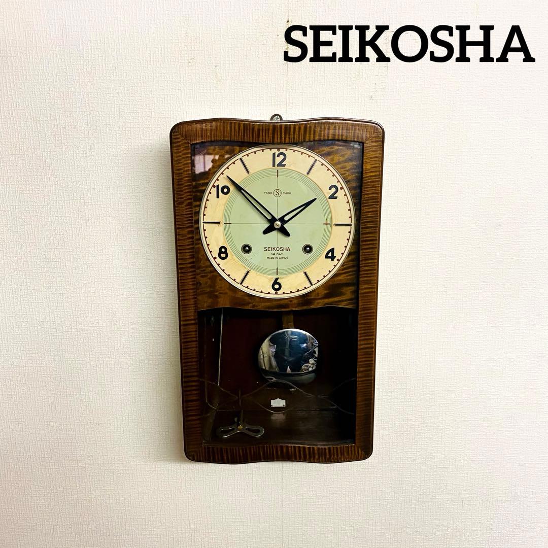 SEIKOSHA 昭和レトロ　ゼンマイ時計　虎杢　No.2720 アンティーク