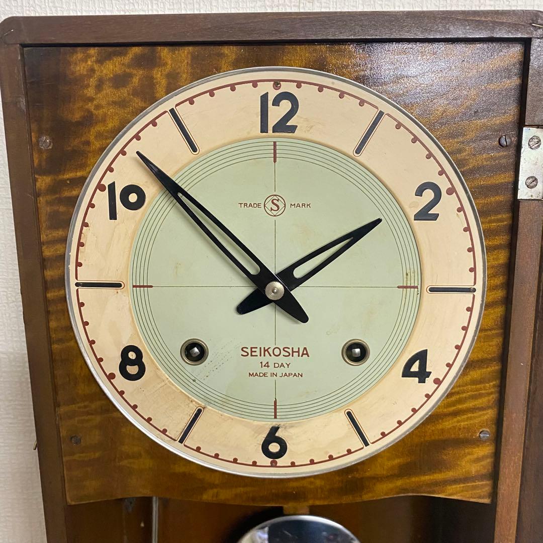 SEIKOSHA 昭和レトロ　ゼンマイ時計　虎杢　No.2720 アンティーク