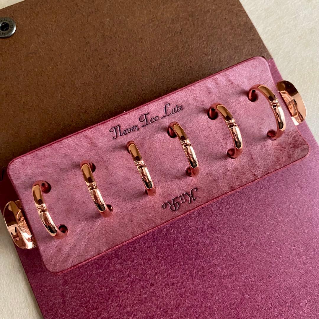 自由手帳 ミニ6 ブラウン×ラズベリー