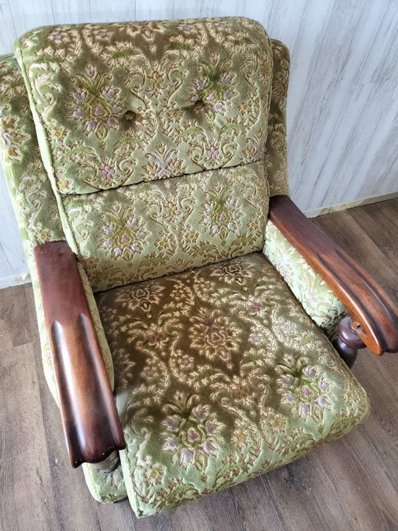 アンティーク　ソファ　金華山　昭和レトロ　1Pソファ　１人掛ソファ