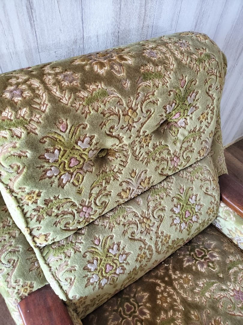 アンティーク　ソファ　金華山　昭和レトロ　1Pソファ　１人掛ソファ