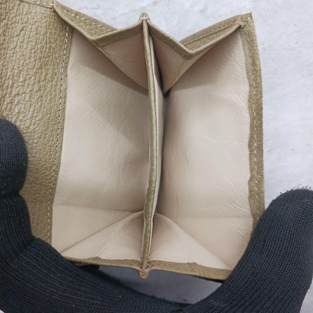 ✨美品✨ グッチ Wホック 二つ折り財布 ホースビット レザー スエード カーキ