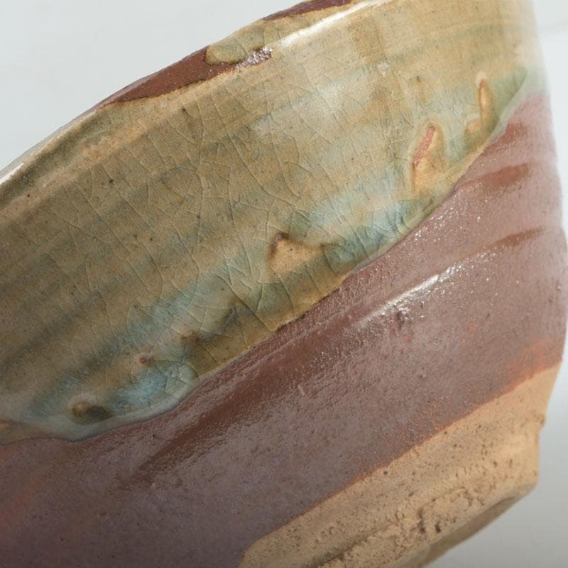 茶道具　虎山窯　鈴木青々作　鉄釉　茶碗　共箱　C　9483