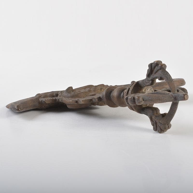 チベット密教法具　古銅　カルティカ　カルタリ　曲刀　斧　M　R7285