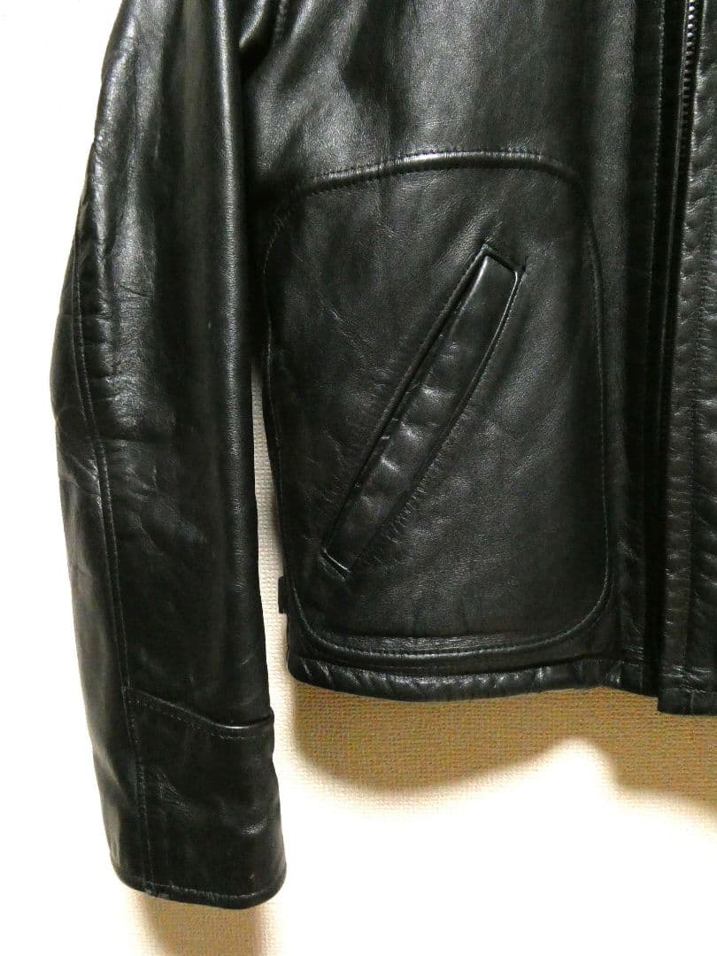 ※専用！黄金サイズ38！ショット658襟付シングルトラッカージャケット黒ブラック