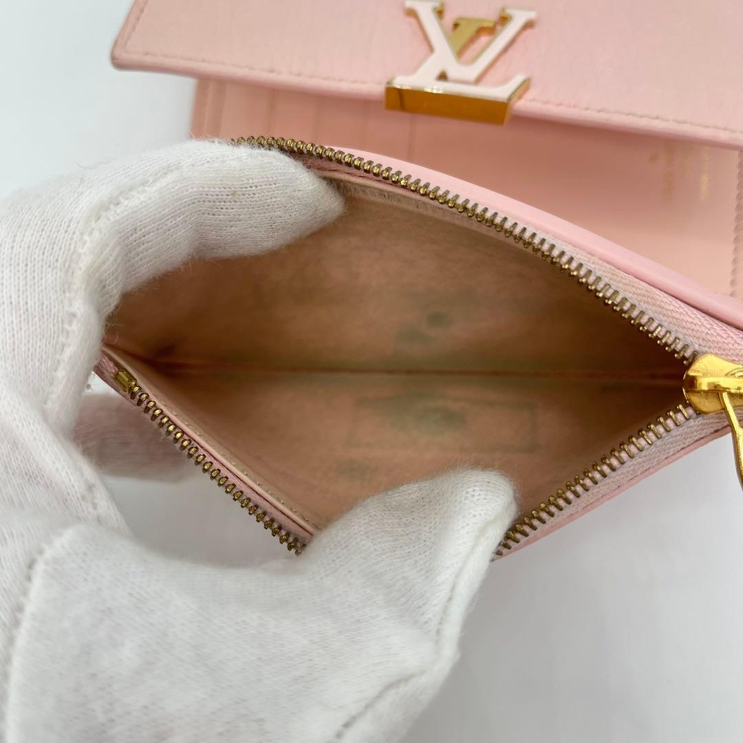 ルイヴィトン 三つ折り財布 ポルトフォイユ カプシーヌ RFID 付属品付き