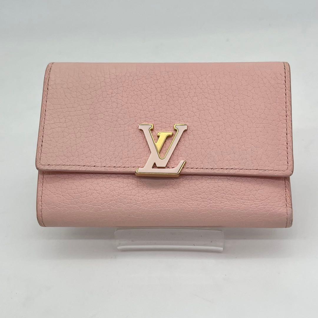 ルイヴィトン 三つ折り財布 ポルトフォイユ カプシーヌ RFID 付属品付き