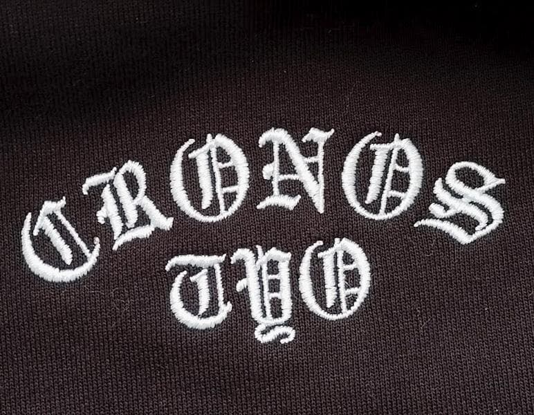 【新品未使用】CRONOSクロノス フレームデザイン スウェットパーカー 黒 S