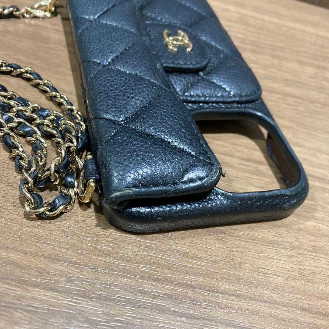 CHANEL シャネル ココマーク マトラッセ キャビアスキン スマホケース 箱