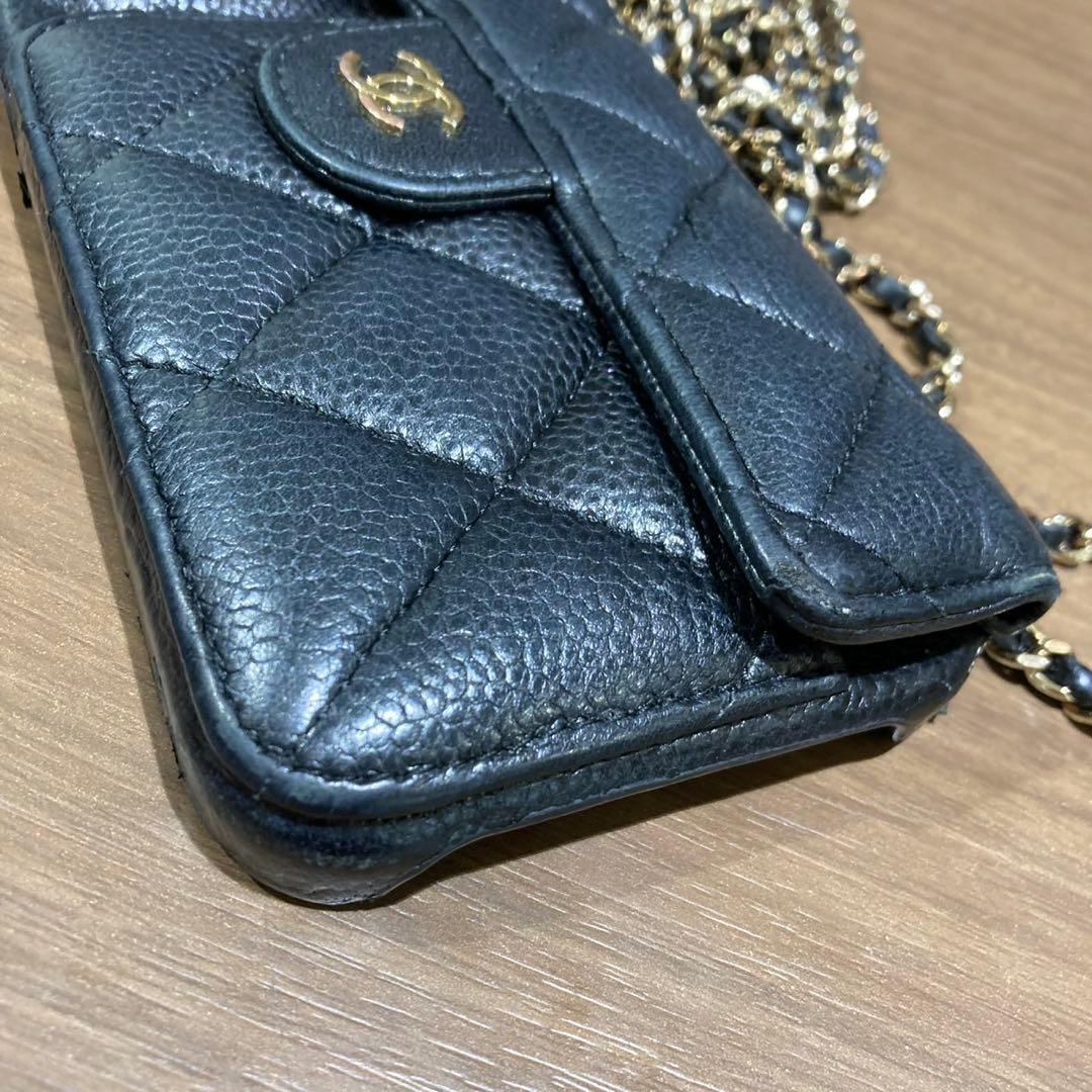 CHANEL シャネル ココマーク マトラッセ キャビアスキン スマホケース 箱