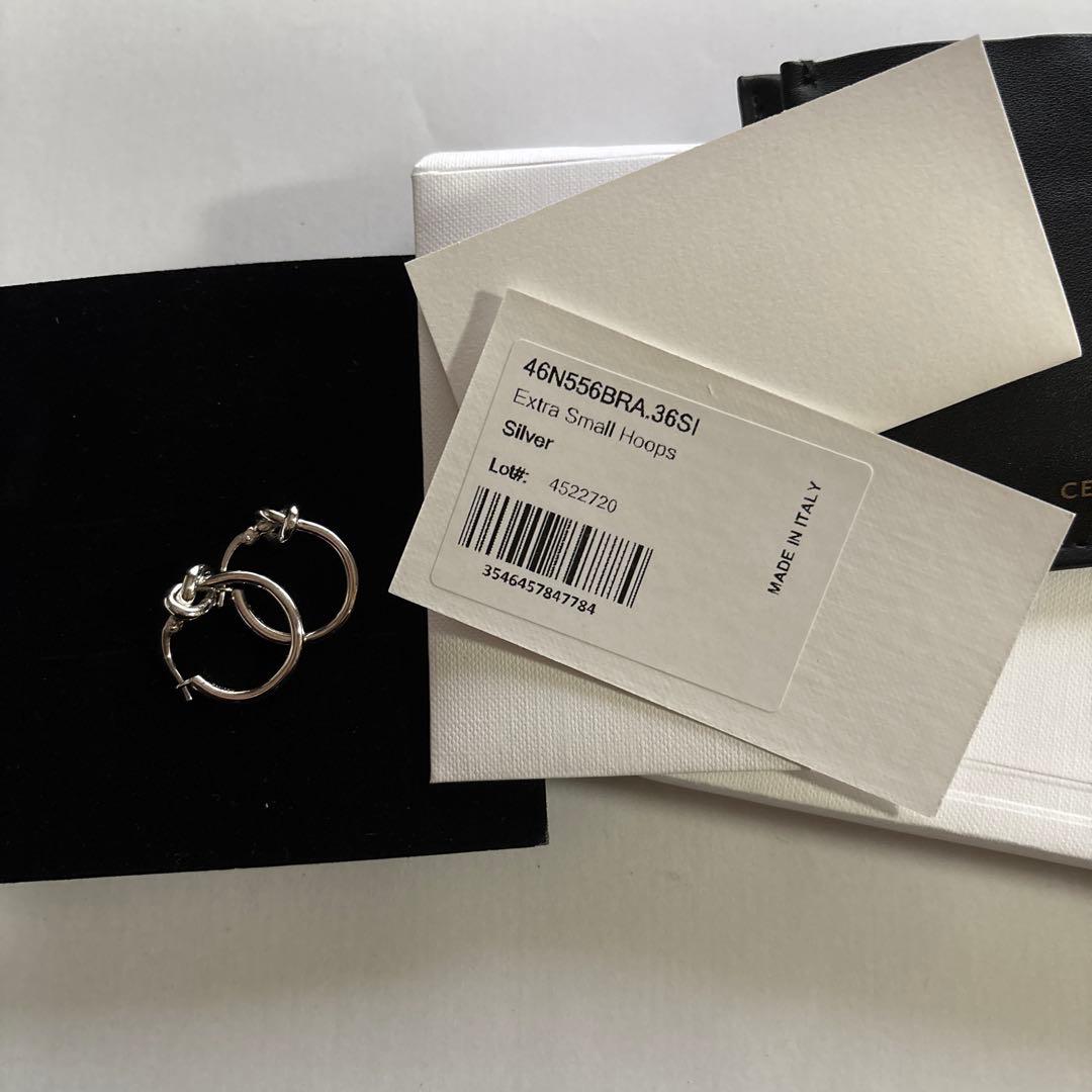 CELENEノットスモールフープピアス シルバー 2つセット