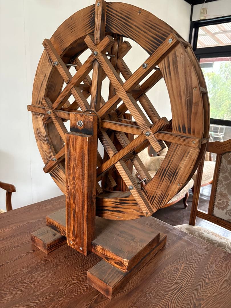 木製 水車デザイン インテリア