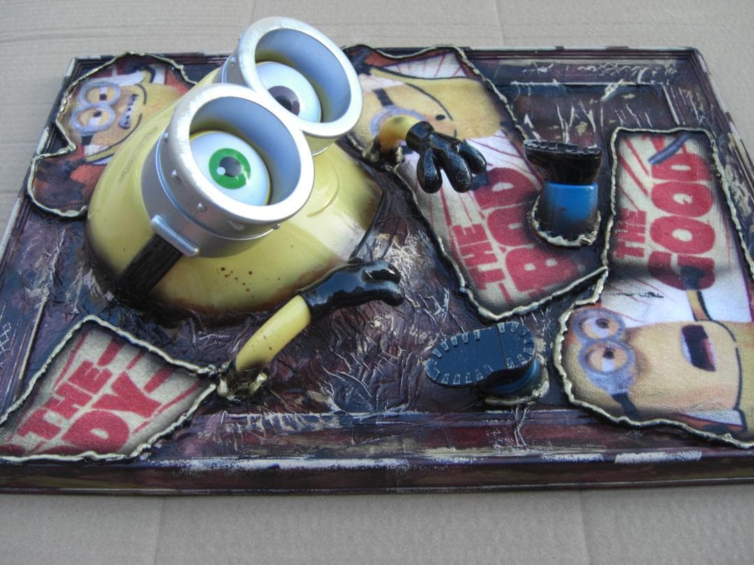 アートパネル 立体ポスター 額縁 壁掛け 限定一つ ミニオン 傾けると目が動く