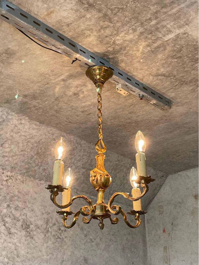 4-1. フランス アンティーク シャンデリア 4灯 キャンドル ライト
