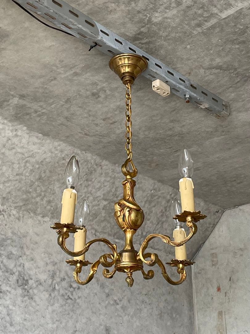4-1. フランス アンティーク シャンデリア 4灯 キャンドル ライト