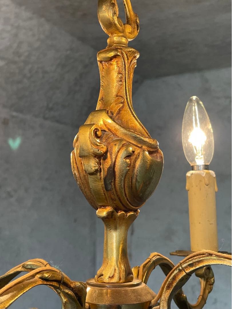 4-1. フランス アンティーク シャンデリア 4灯 キャンドル ライト