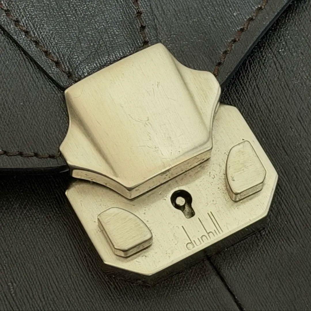 K*9様 伊製 至高DUNHILL 美品ダンヒルレザー ビジネスバッグ 黒 クロ