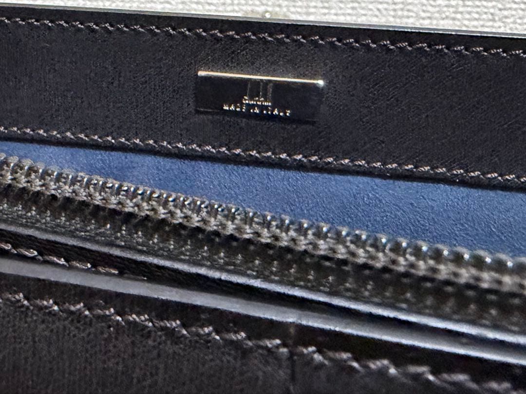 K*9様 伊製 至高DUNHILL 美品ダンヒルレザー ビジネスバッグ 黒 クロ