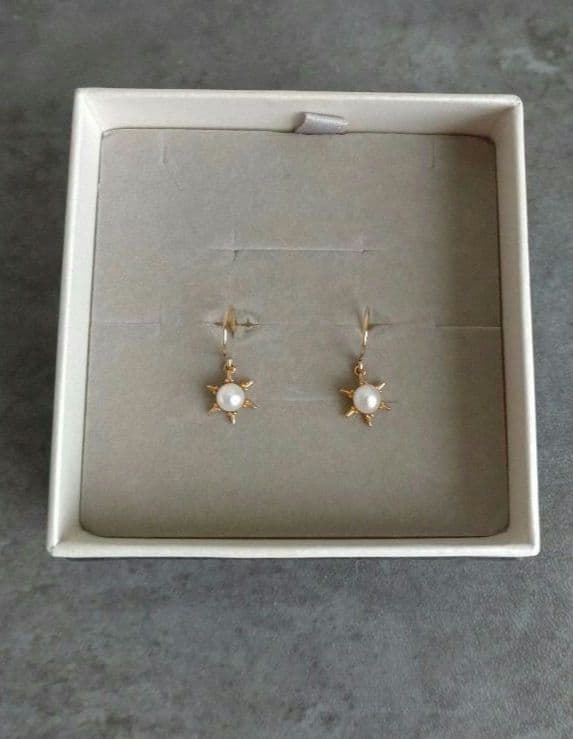 フェスタリア K10ＹＧ淡水パールフックピアス