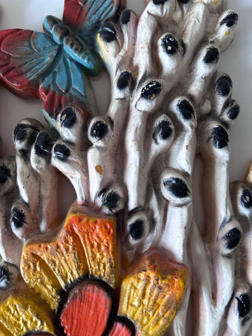 希少　HOMCO社製　キノコ　蝶　カエル　ウォールデコ　70年代　ヴィンテージ