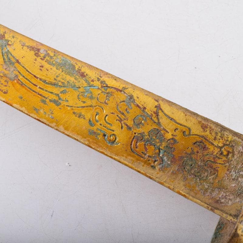 アンティーク　古銅鍍金　アラビアジャンビーヤ　模造刀　C　8749A